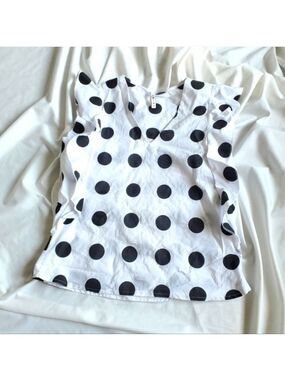 Polka Dot Sleeveless Ruffle Top